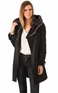 Manteau peau lainee femme marron Manteau peau lainee femme marron